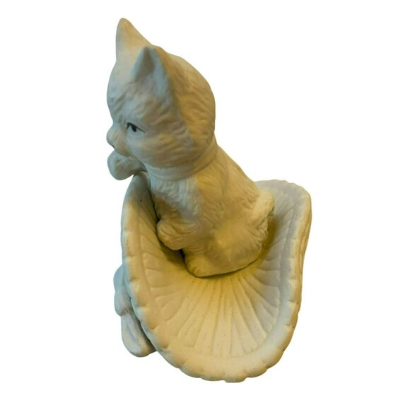 Vintage Brinns Ceramic Kitten Figurine In Hat With Bow Detail - Picture 4 of 8